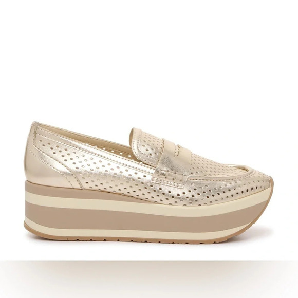 Women’s DOLCE VITA Janine Slip on gold metallic platform loafer- Size 8.5 - Picture 3 of 12